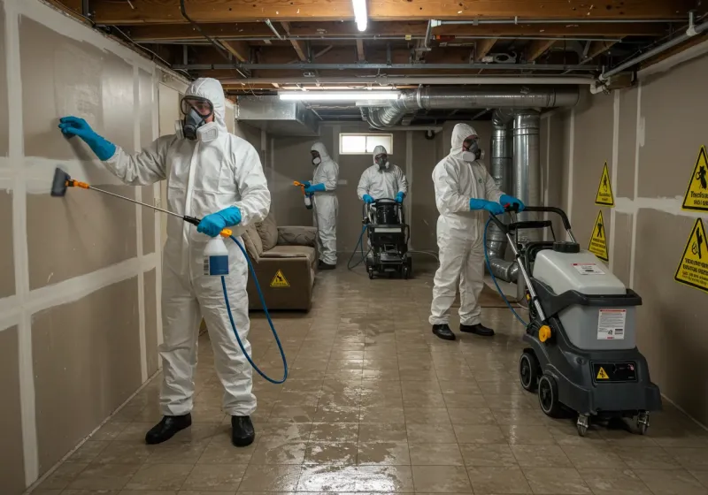 Basement Moisture Removal and Structural Drying process in De Forest, WI